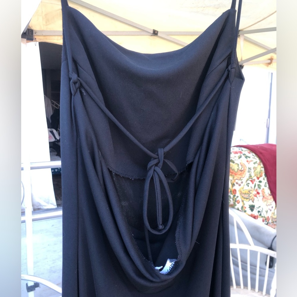 SOLD Vintage 90s Style Rampage Spaghetti Strap Floral Black Slip Maxi Dress - Picture 4 of 9
